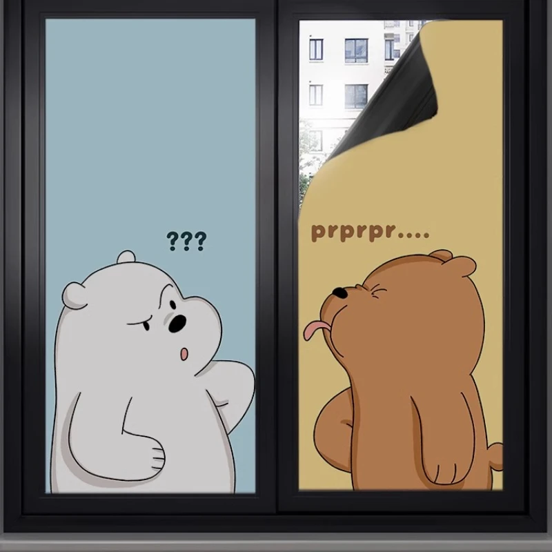 

Full blackout sticker bathroom glass film anti-privacy and anti-light bathroom matte