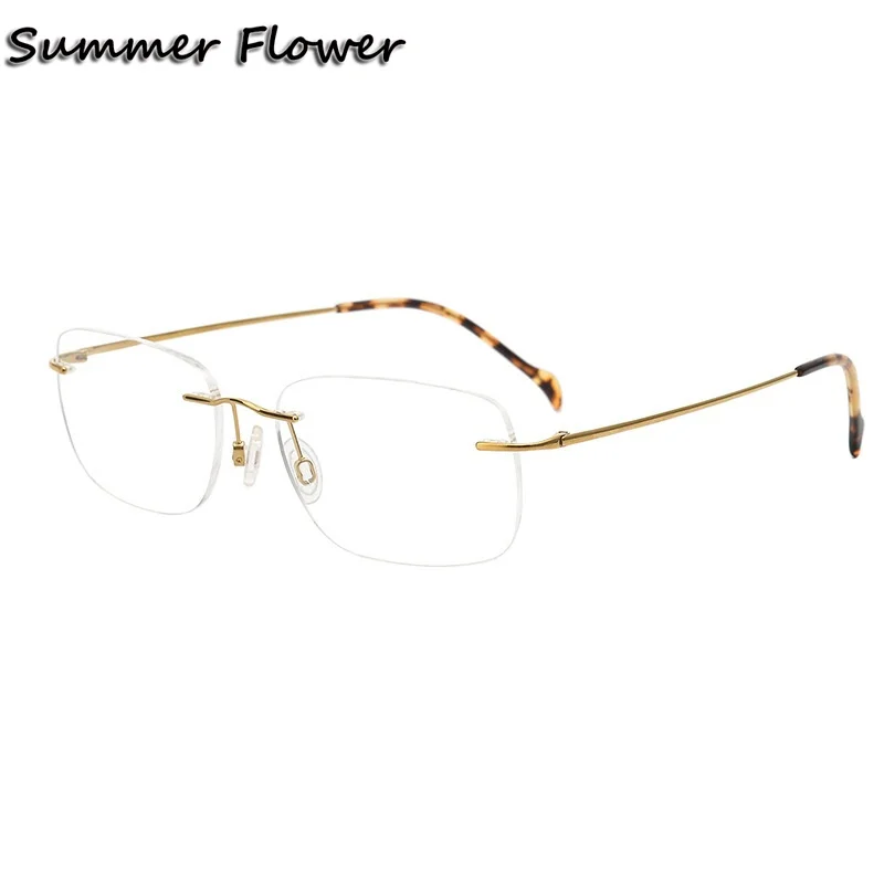 

4 g Men Rimless Eyeglasses Ultra Light Pure Titanium Fashion Designer Optical Glasses Myopia Frameless Gafas for Female