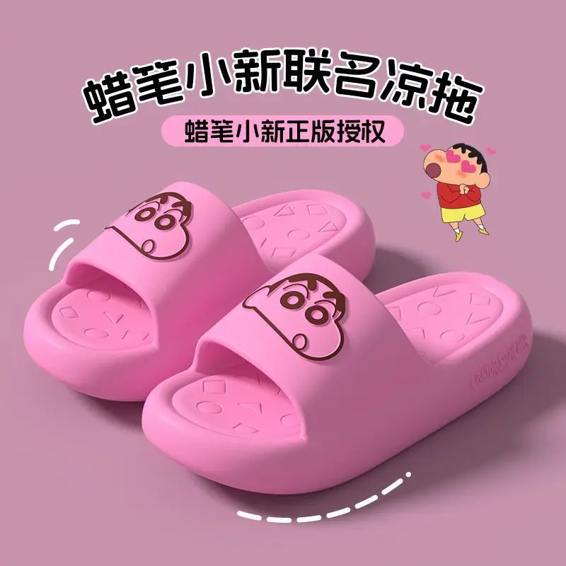 Crayon Shin-Chan Summer Slippers Male Female Anime Eva Shoes Student Bedroom Anti-Slip Thick Sole Beach Sandals Cute New Kawaii