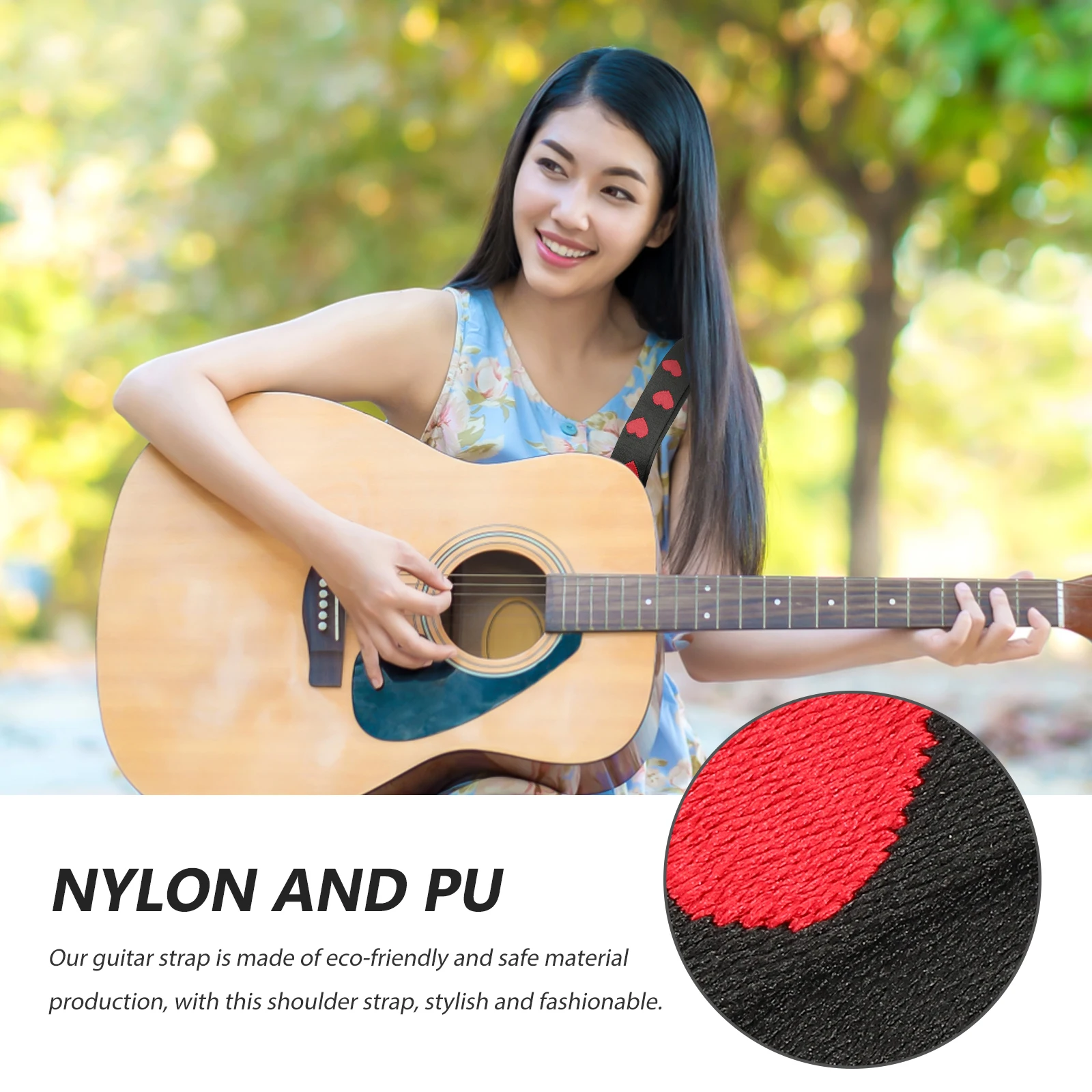 

Guitar Strap Acoustic Heart Replace Retro Hearts Nylon Electric Lanyard Guuitar