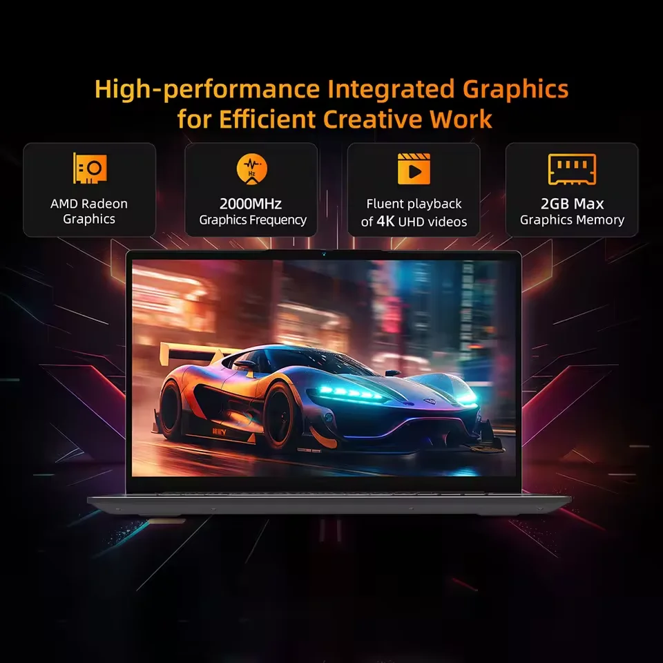 كمبيوتر محمول BMAX X17 Pro مقاس 15.6 بوصة عالي الدقة 32 جيجابايت رام 1 تيرابايت SSD AMD Ryzen 7 7730U Windows 11 Gaming and Business BT WiFi Type-C Notebook