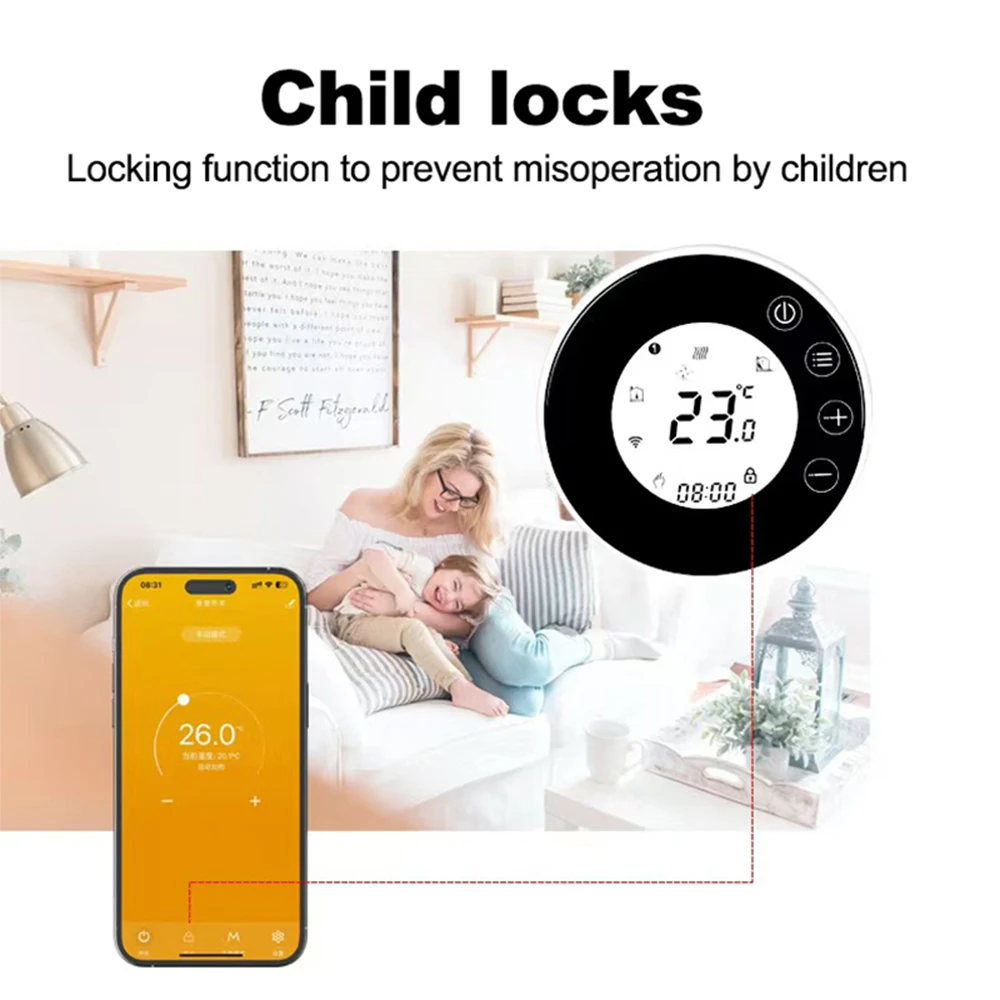 RKHK Tuya Smart Life Wifi Thermostat for Gas Boiler and Warm Floor Heating Home Temperature Controller Alice Alexa Google Yandex