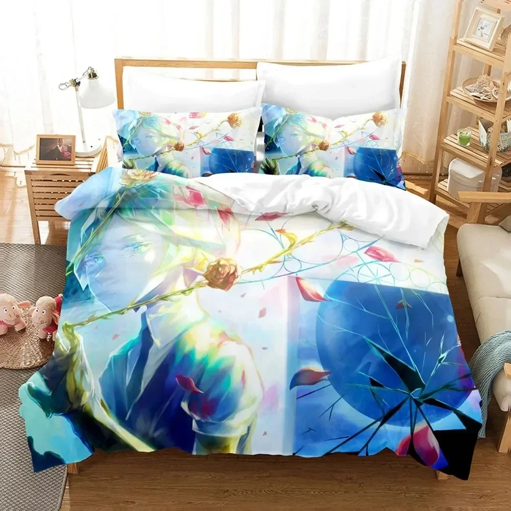 

3D Print Anime Houseki no Kuni Comfortable Duvet Quilt Cover Pillowcase Bedding Set Children Bedroom Decoration Home Textile