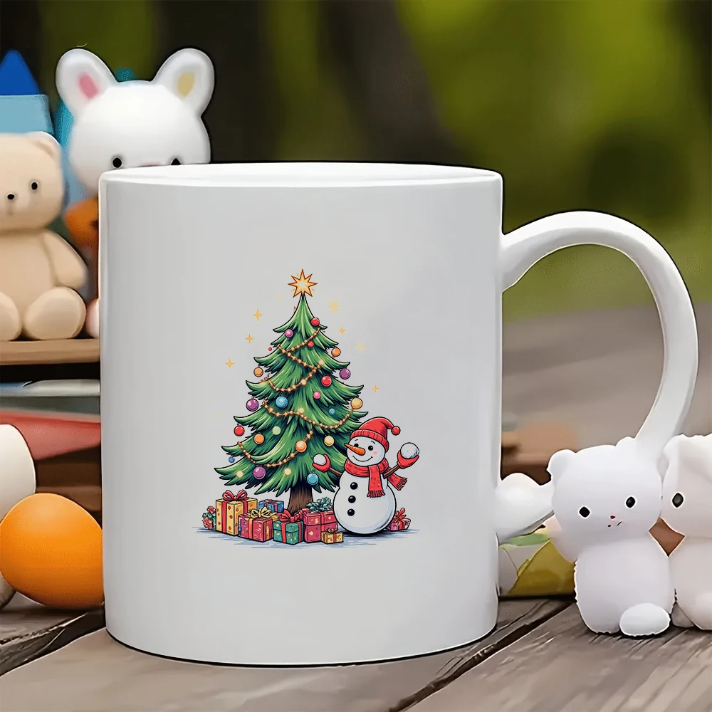 

11oz Mug + Christmas Tree Cartoon Theme + Elegant Gift Box Christmas Gift for Kids Family and Office Coffee Cup