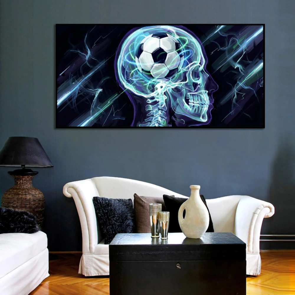 Unframed Wall Art Sport Canvas Print Poster Soccer Football Match Party Decor Paintings for Bedroom Playroom Birthday Present