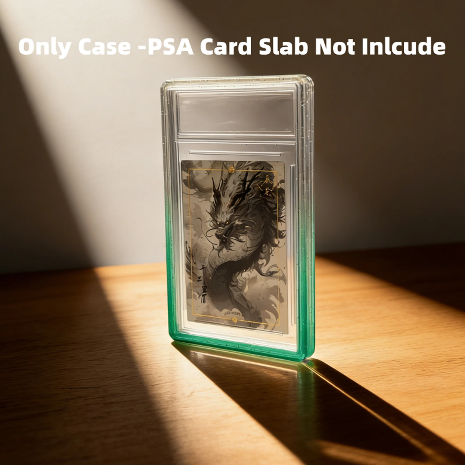 Glitter TPU Slab Bumper Beschermhoesje met Transparante Achterkant voor PSA 35PT Gegradeerde Trading Card