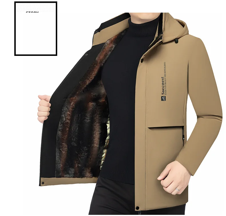 Winter New Arrival Middle Aged Men High Grade Thick Warm Down Cotton Coat Father Style Male Casual Business Outerwear For Daily