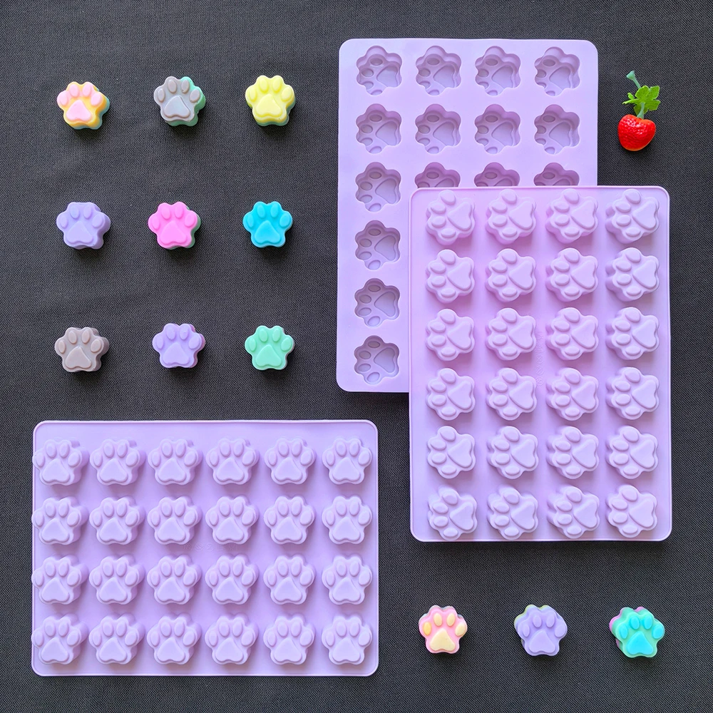 1 قطعة 24 حفرة القط باو على شكل الشوكولاته قالب من السيليكون ثلاثية الأبعاد الحلوى والبسكويت والشوكولاتة وأدوات الخبز الديكور الكعكة