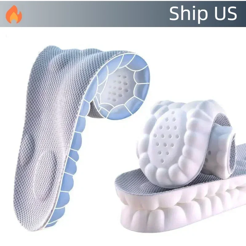 Advanced 4D Tech Insoles: Cloud Cushioning, Breathable & Shock-Absorbing - Trim-to-Fit All Footwear