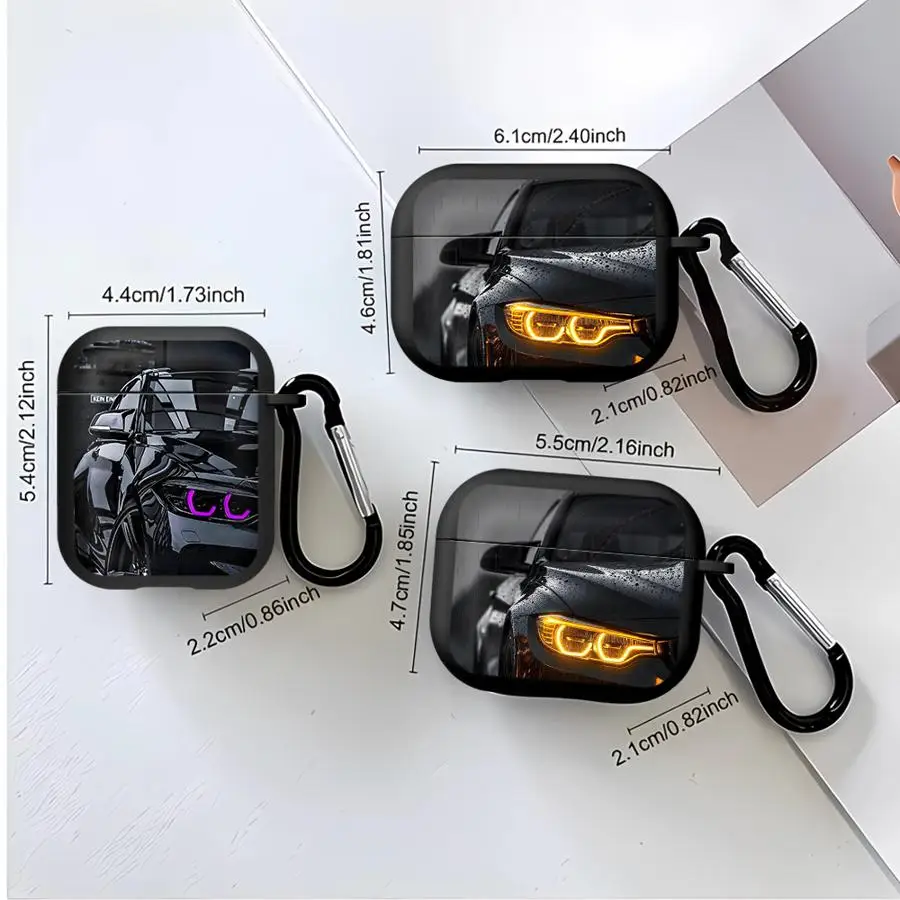Earphone Cases Cover Case For Airpods 3 Pro Pro3 4 Pro2 2 1 Black Car Headlight Rain Art view 5