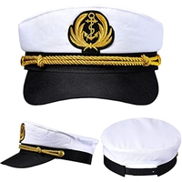 652F Navy Marine Hat Yacht Captain Hat Sailor Captain Costume Men Sailor Cap Beanie Navy Marine Admiral Hat Formal Dress