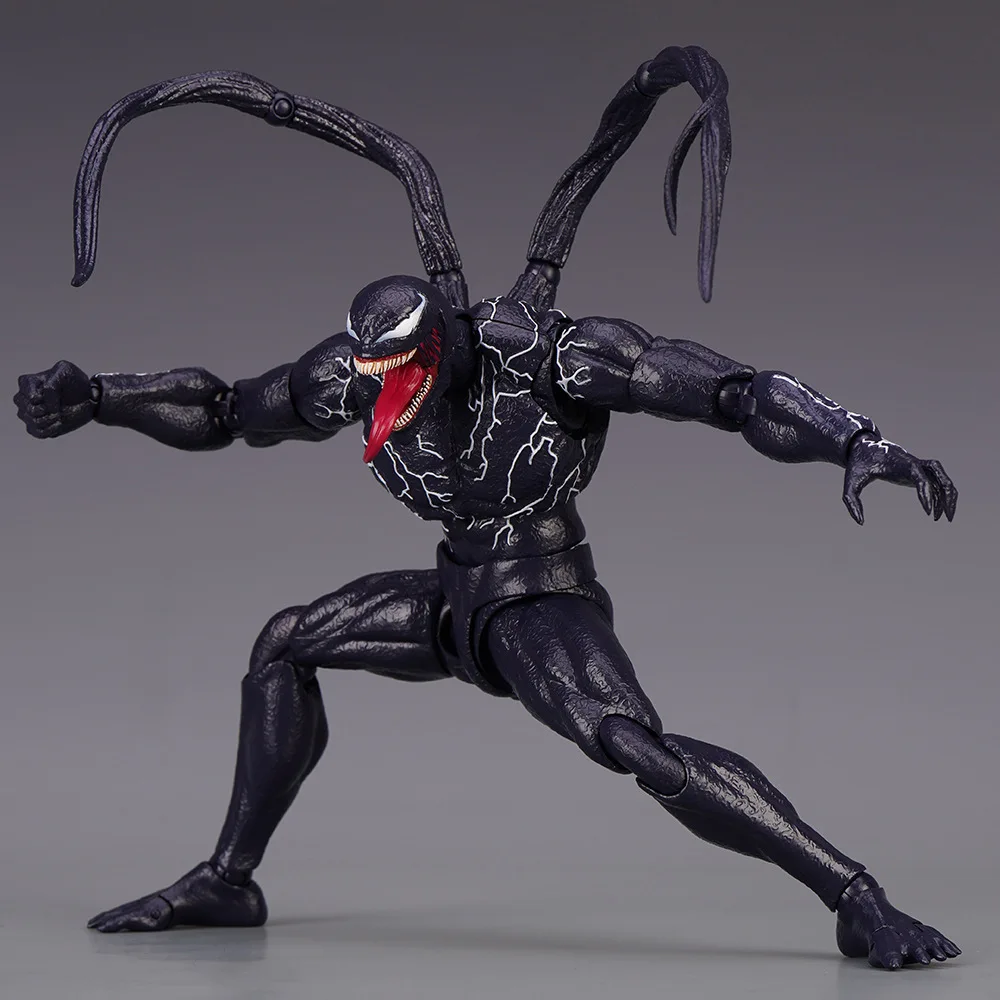 Shf veneno carnage figura de ação conjunta brinquedos móveis veneno lendas mudança rosto estátua modelo boneca colecionável crianças para brinquedo presente