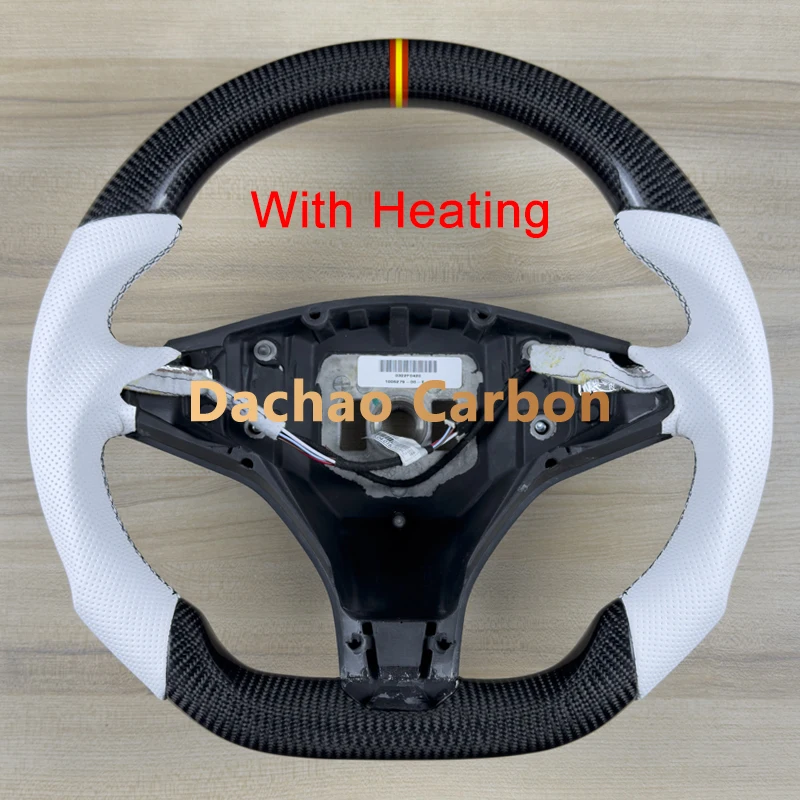 Real Carbon Fiber Steering Wheel For Model S Model X 2013-2021 Glossy Matte Sport Wheel High Quality Leather Custom Style
