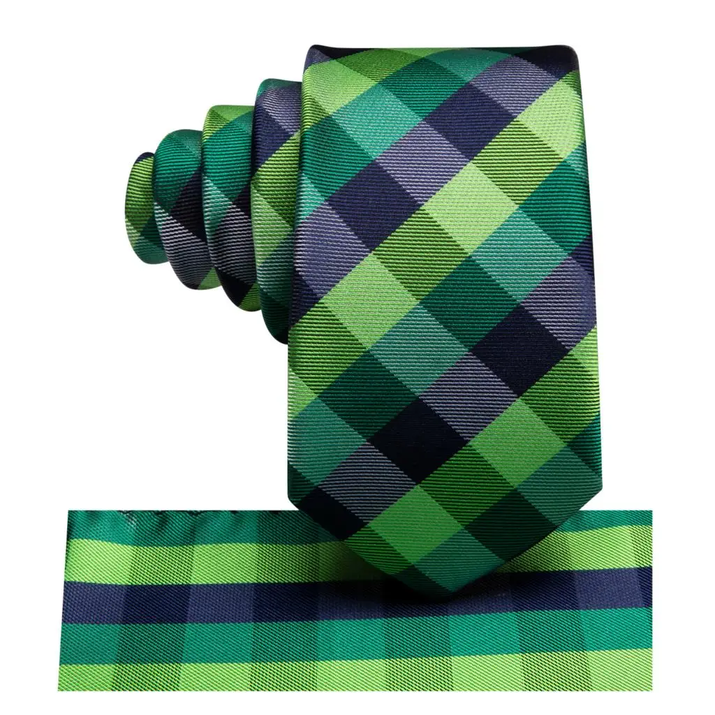 

Silk Tie For Children Plaid Green Grey Luxury Designer Handky Child Necktie 120CM Long 6CM Wide Fashion Party Dropship Hi-Tie