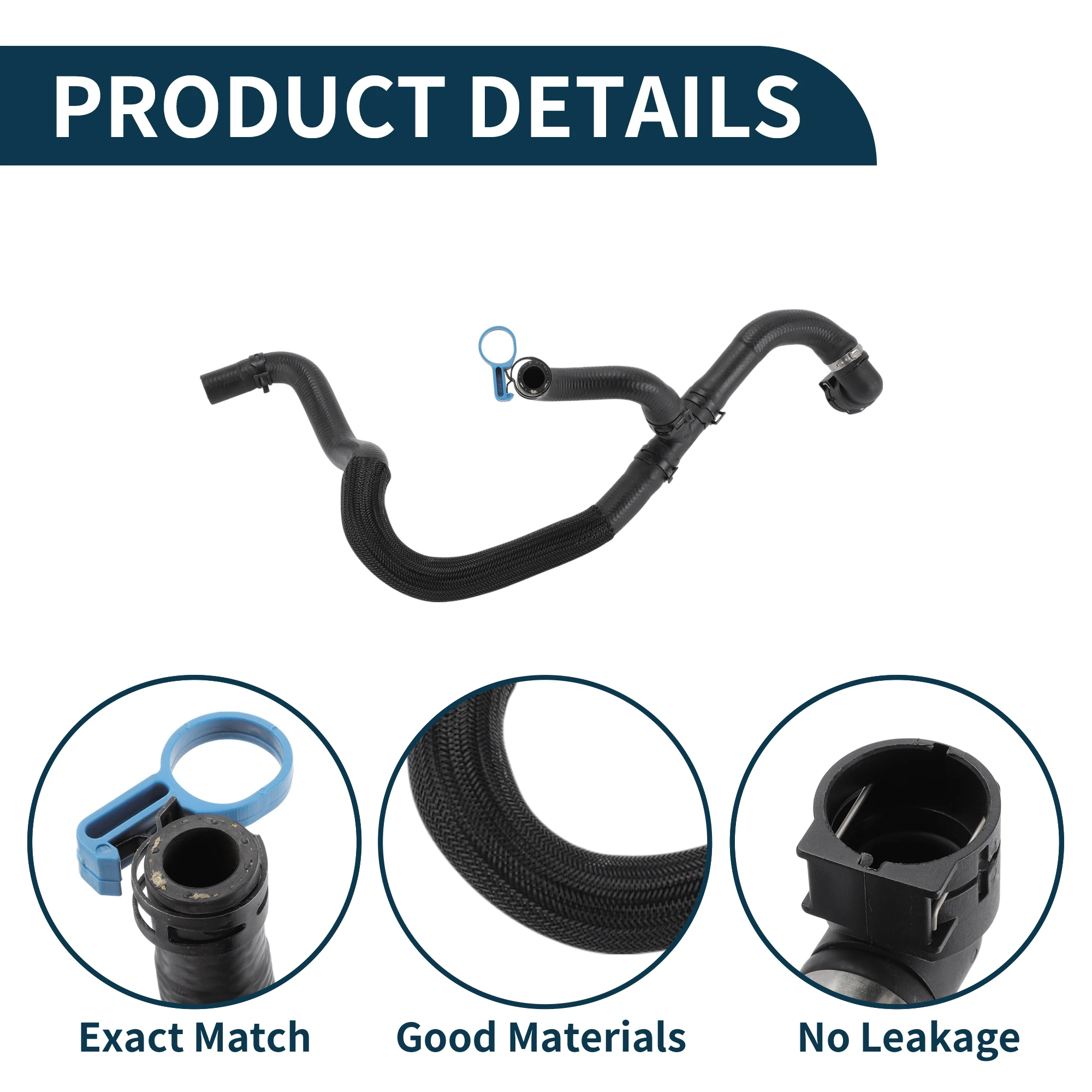 UXCELL ラジエーターホース ヒーターホース No.26203090 ビュイック ベラーノ 2018-2019 用 ラバー冷却ホース ブラック 1 個