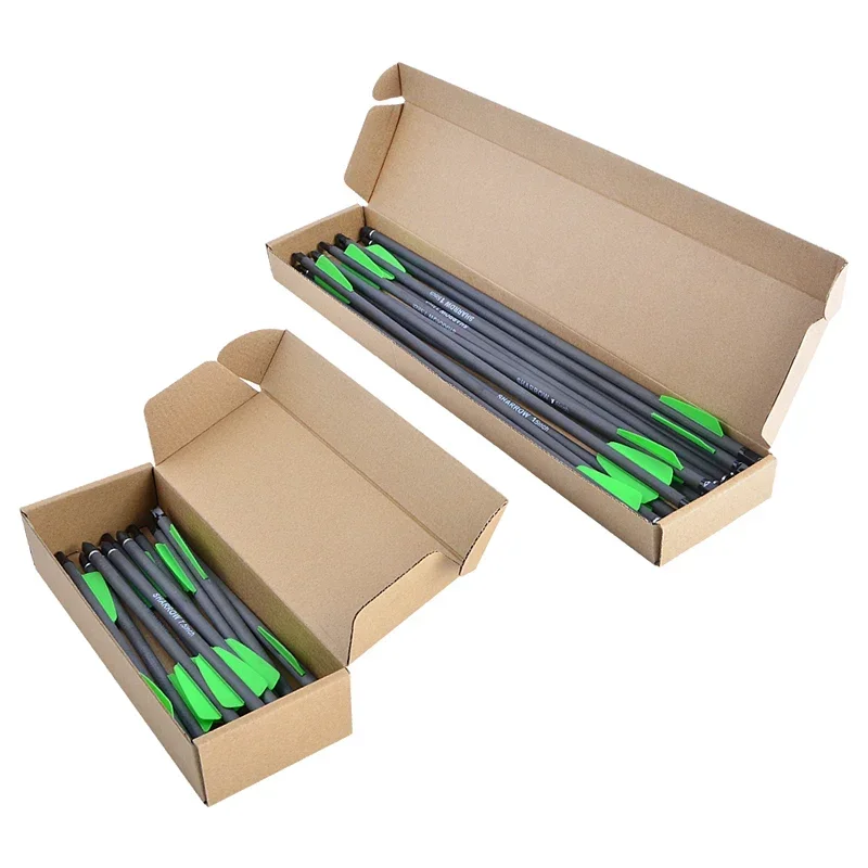 6/12pcs Carbon Crossbow Arrows 7.5/15inch Archery Carbon Arrows Spine 400 ID 6.2mm 2inch Vanes Bow Hunting Outdoor Shooting