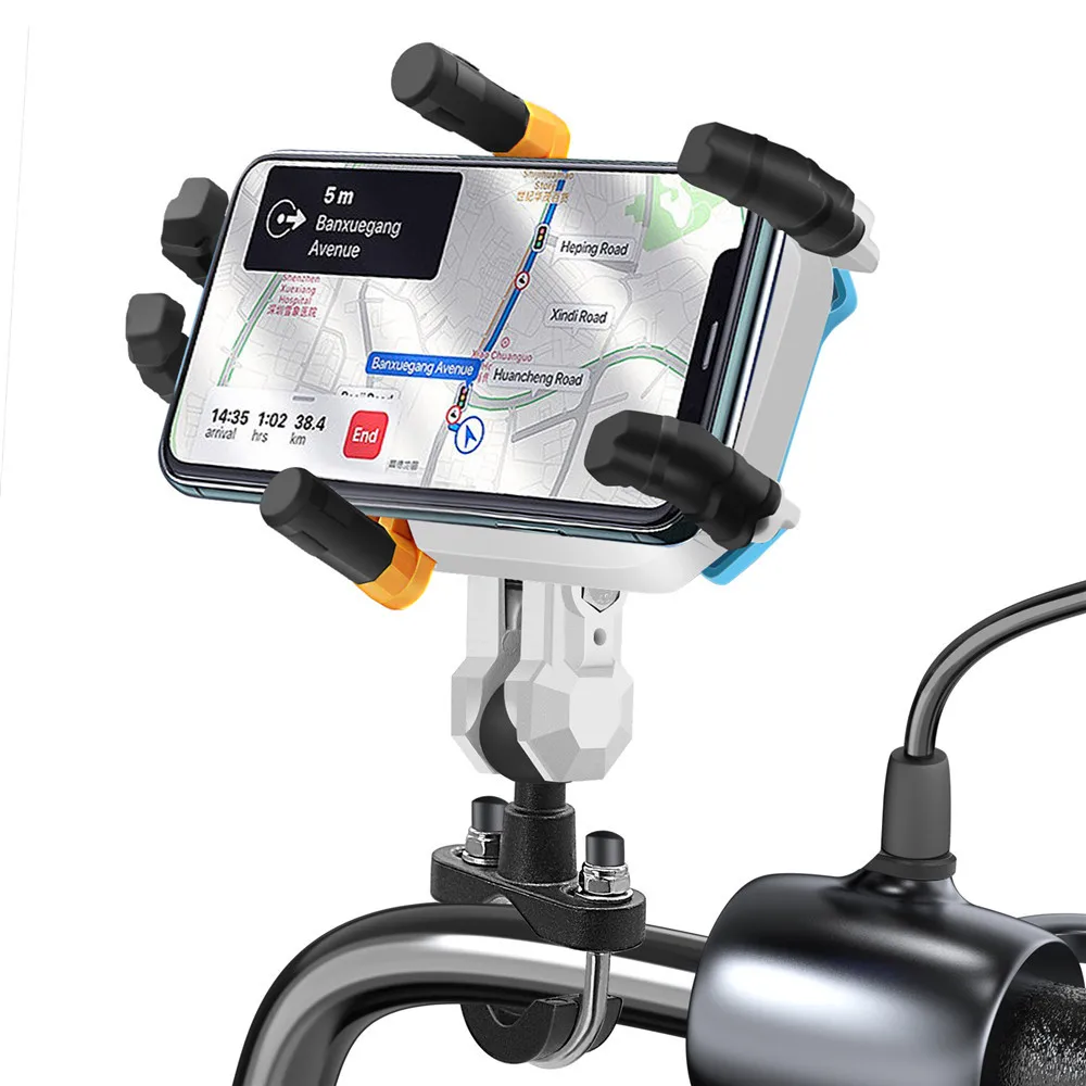 

1 Set Motorcycle Bicycle Phone Holder Universal Moto Bike Navigation Support handlebar Shock Absorbing Mount Clip Bracket