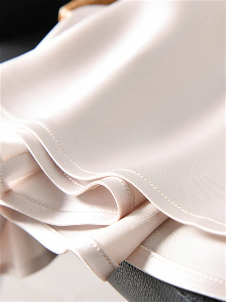 Solid Satin Long Skirts for Women 2026 Spring Summer Casual All-match Big Hem A Line Skirts High Waist Maxi Skirt Female Clothes