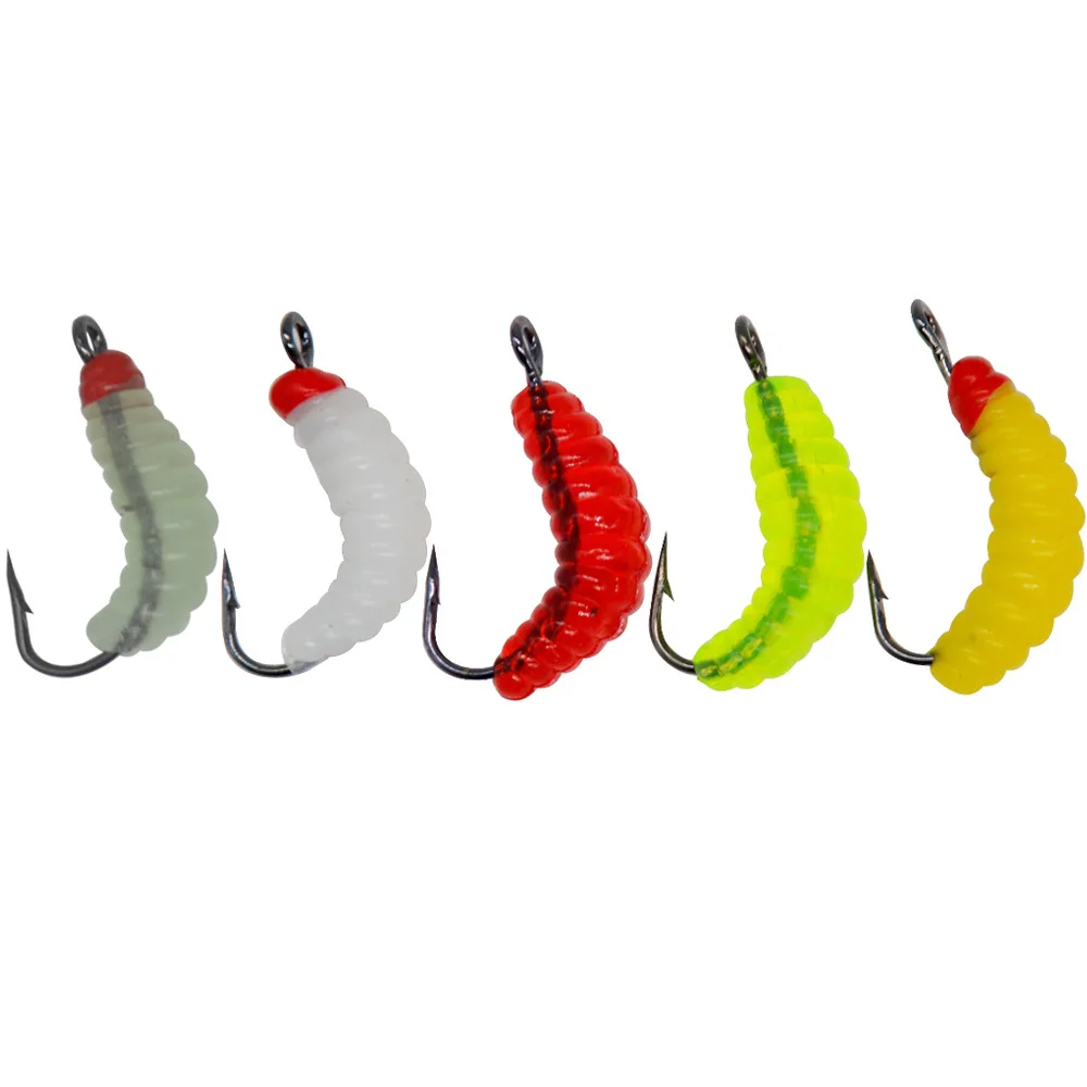 

Maggot Hooks Mealworm Bait Heads Worm-style Artificial Lures Soft Lures with Hooks