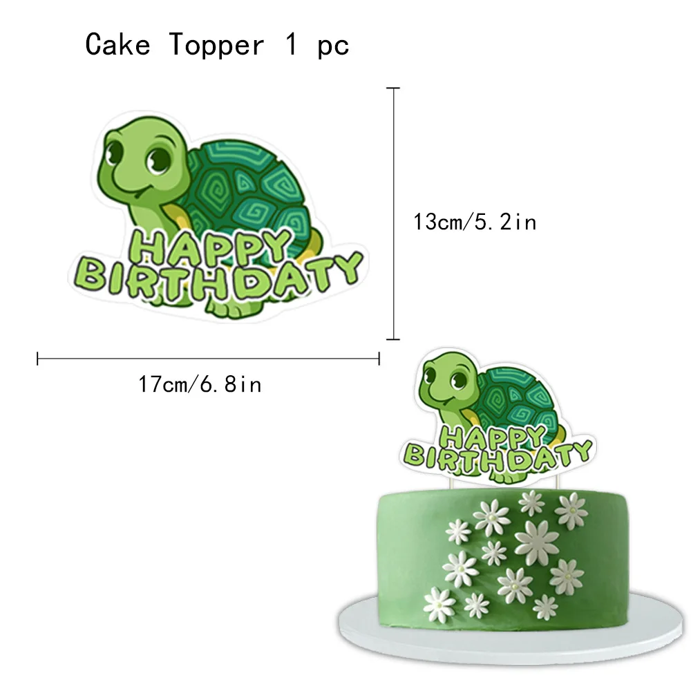 Cute Turtle Party Balloon Set for Kids, Happy Birthday, Green Tortoises, Party Supplies, 12\