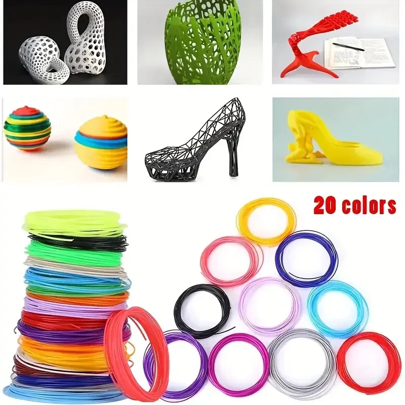 40/32/30 Colors PLA Filament for 3D Pen Printing Diameter 1.75mm 200M Odorless Safe Plastic Refill for 3D children Printing Pen