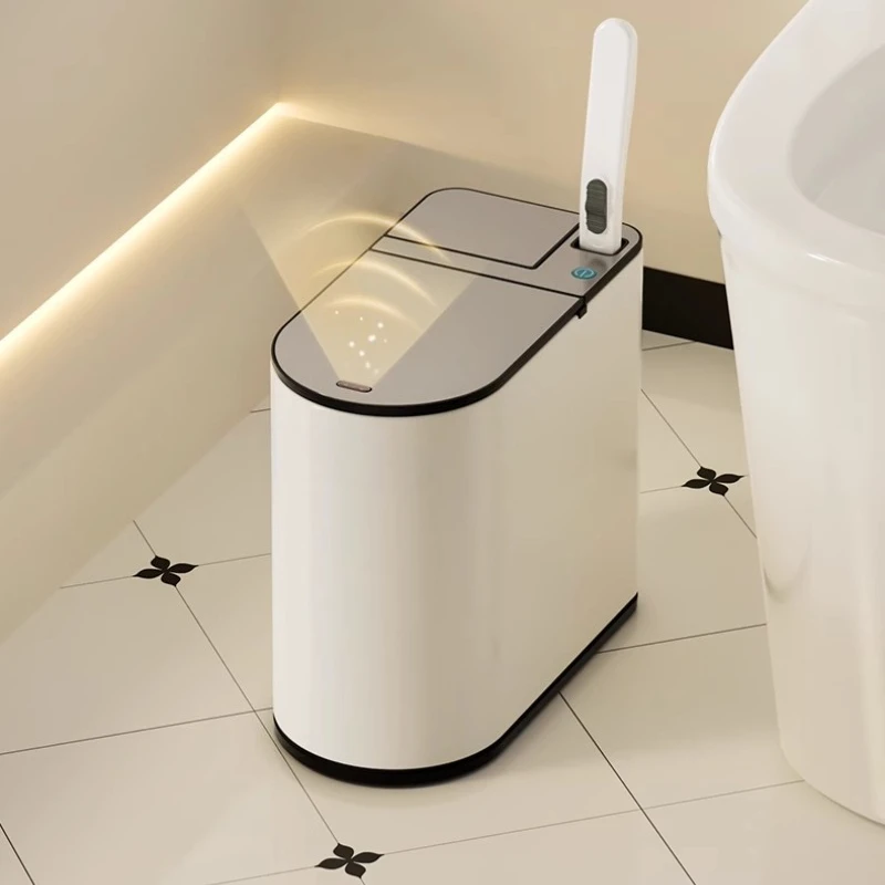 Integrated Automatic Stainless Steel Narrow Slit Intelligent Induction Trash Can Household Toilet Brush