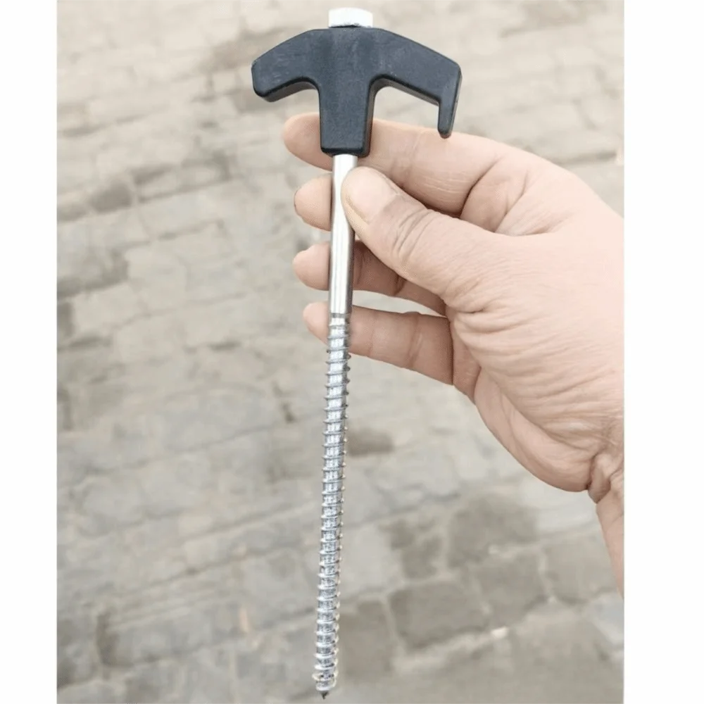 

10pcs Steel Nail 8 Inch Tent Stakes Heavy Duty Metal Ground Stakes Galvanized Iron Ground Anchor Peg Backpacking