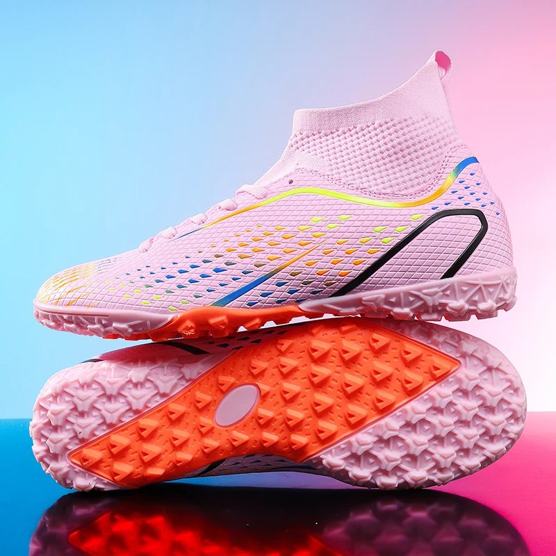 

High Top Soccer Cleats Long Broken Studs Non-slip Wear Resistant Outdoor Football Boots