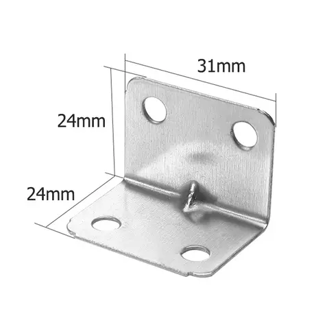 10/20 st. hörnfäste i rostfritt stål 90 graders rätvinklig fast L-fäste för trämöbler skåp kopplingstillbehör 12 best sales träkoppling - №7