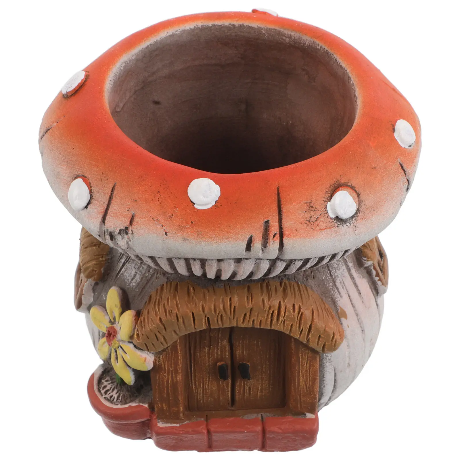 Mushroom Succulent Planter Cute Cement Flower Pot Compact Concrete Planter for Small Spaces Office Balcony Garden Weatherproof