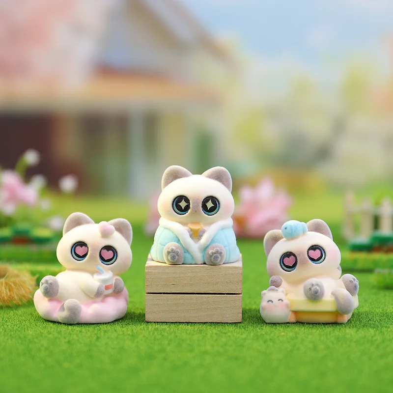 New Little Siam Blind Box Cat Figure Toy Desktop Ornament Mystery Guess Bags Animal Figure Toys Birthday Christmas Gift