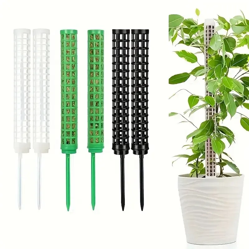 2 Postes de Musgo Plástico, Estacas para Plantas de Interior, Postes de Musgo para Plantas Monstera y Postes de Musgo Acuático