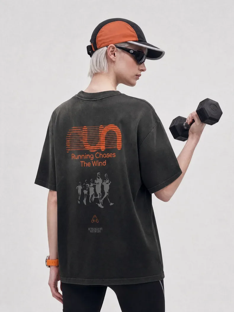 Herren Tie-Dye Washed Running T-Shirt – Weiches Baumwoll-Rundhals-Shirt mit Vintage-Grafikdruck für Outdoor-Sport & Fitness (Herbst 2026) – Detail 14