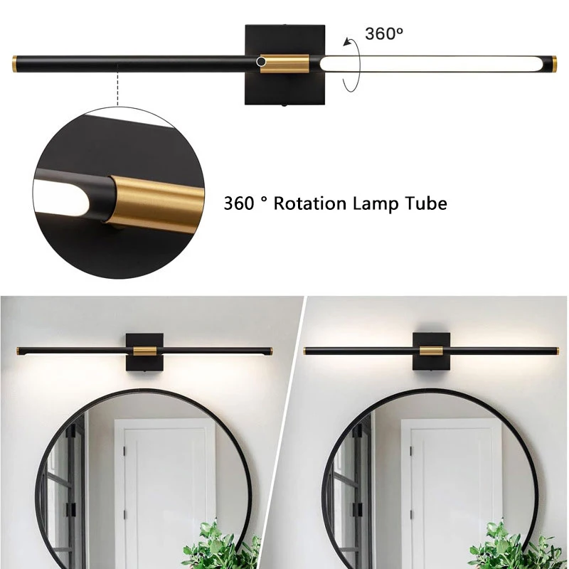 360° Rotatable Battery LED Wall Lights USB 3CCT Rechargeable Wall Lamps with Remote Control Touch Switch Dimmable Wall Sconce