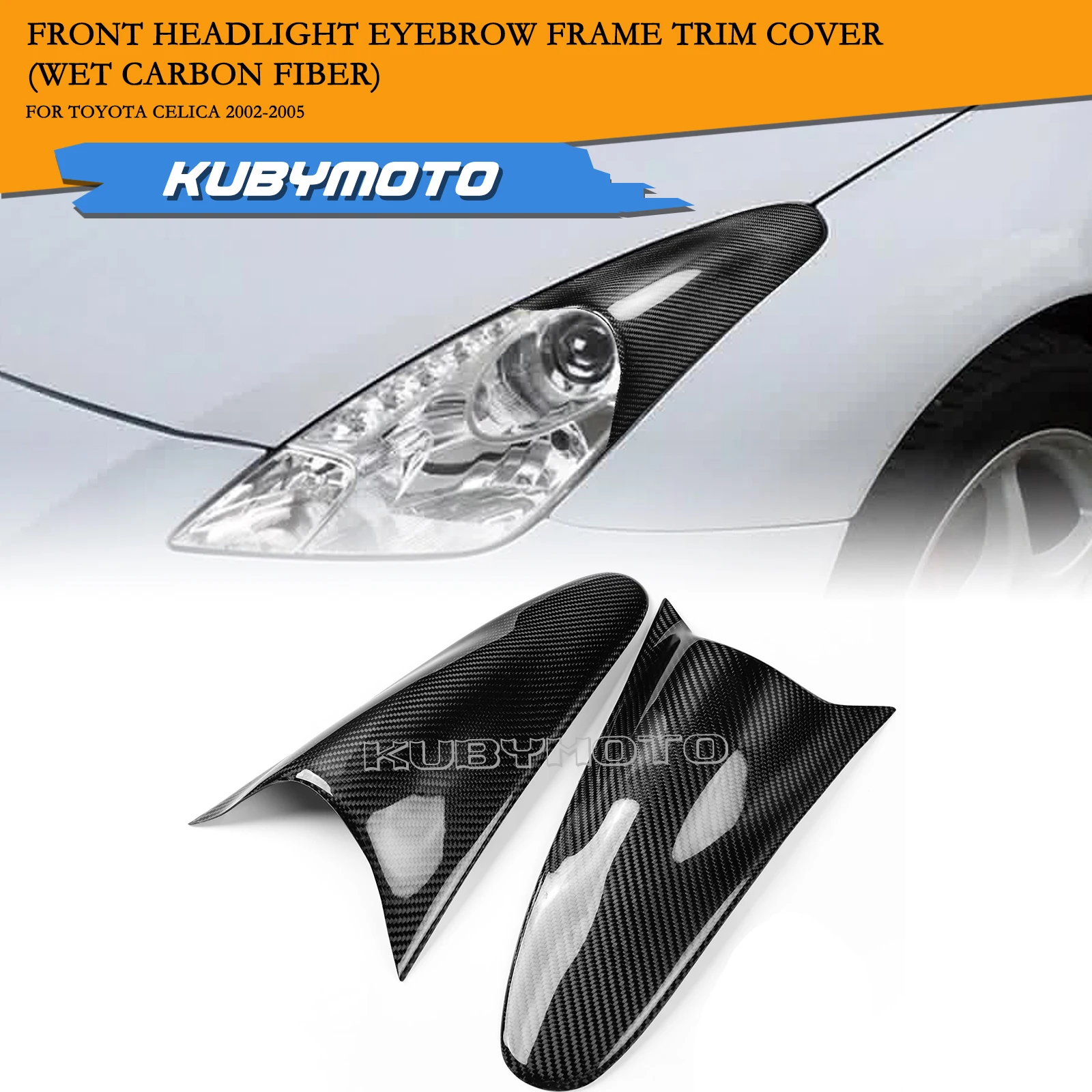 

2 PCS Headlight Eyebrow Front Lamp Eyelid Cover Panel Trim For Toyota Celica 2000-2005