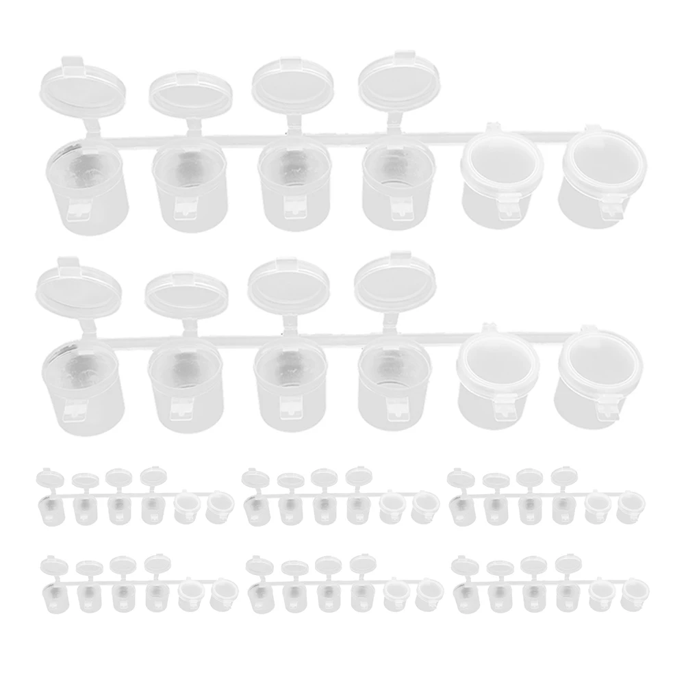 

8 Pcs Paint Cases with Lid Empty Cups Saving Cans Box Saver Container Plastic Clear Craft Storage Child