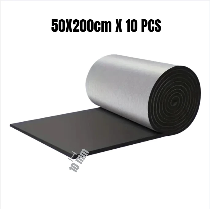 Brandwerende Warmte- en Geluidsisolatie Mat 200x50cm Akoestische Thermische Mat Geluiddichte Wandpanelen Geluidsisolatie voor Auto Deadening
