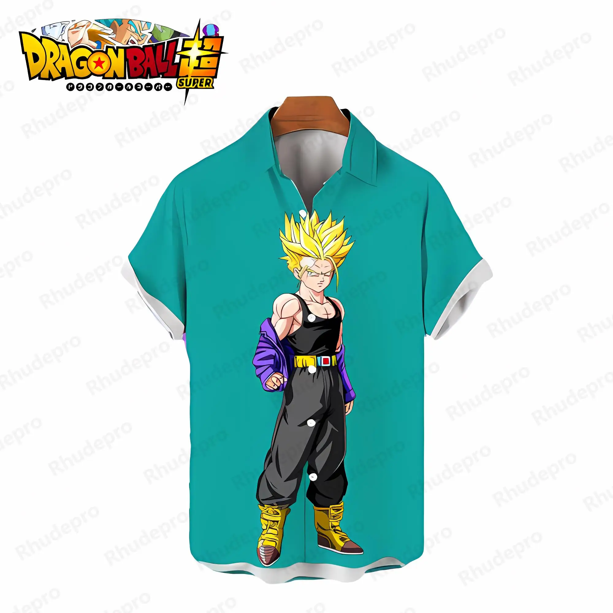 Chemise Dragon Ball Z pour hommes, vêtements Harajuku, Super Saiya Vegeta, Streetwear de style plage, Cool Goku, Y2K, été, mode, 2024