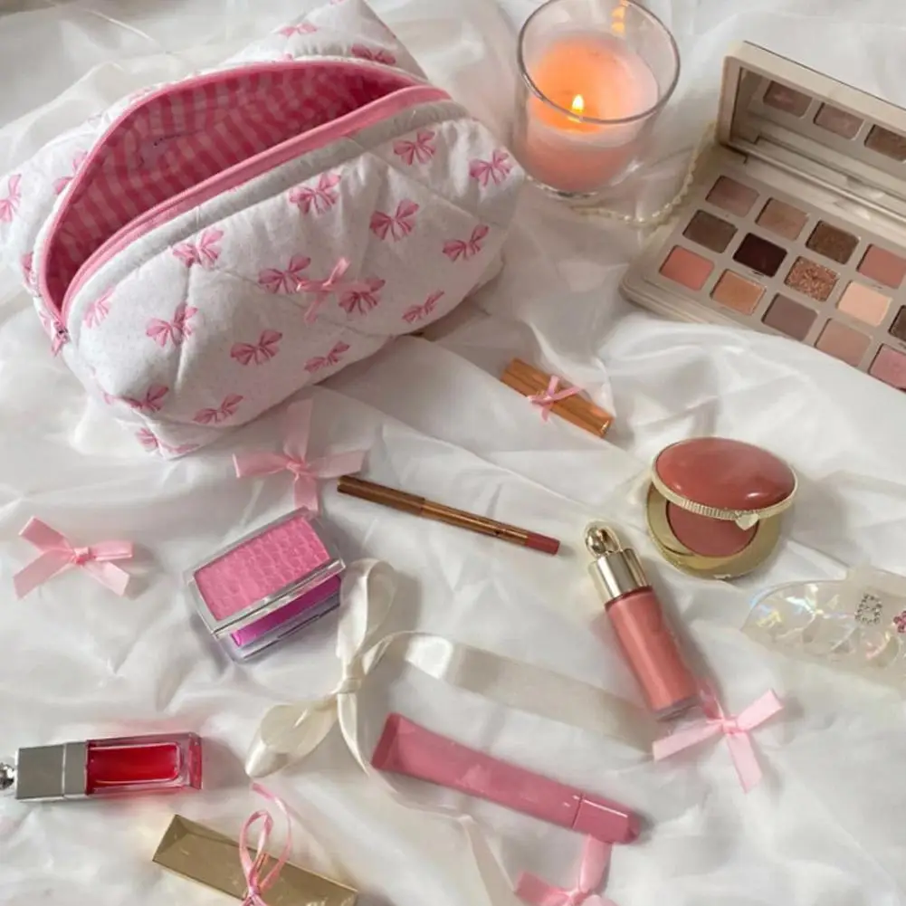 Novo saco de armazenamento de arco viagem portátil saco de cosméticos armazenamento pequeno saco organizador de maquiagem das meninas portátil pequeno arco bolsa de maquiagem