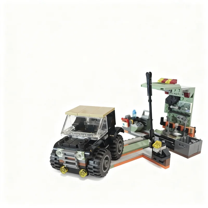 200pcs MOC City CHIBI Jeepped SERVICE STATION Model Building Toys Blocks Construction Christmas Gifts DIY Idea Education