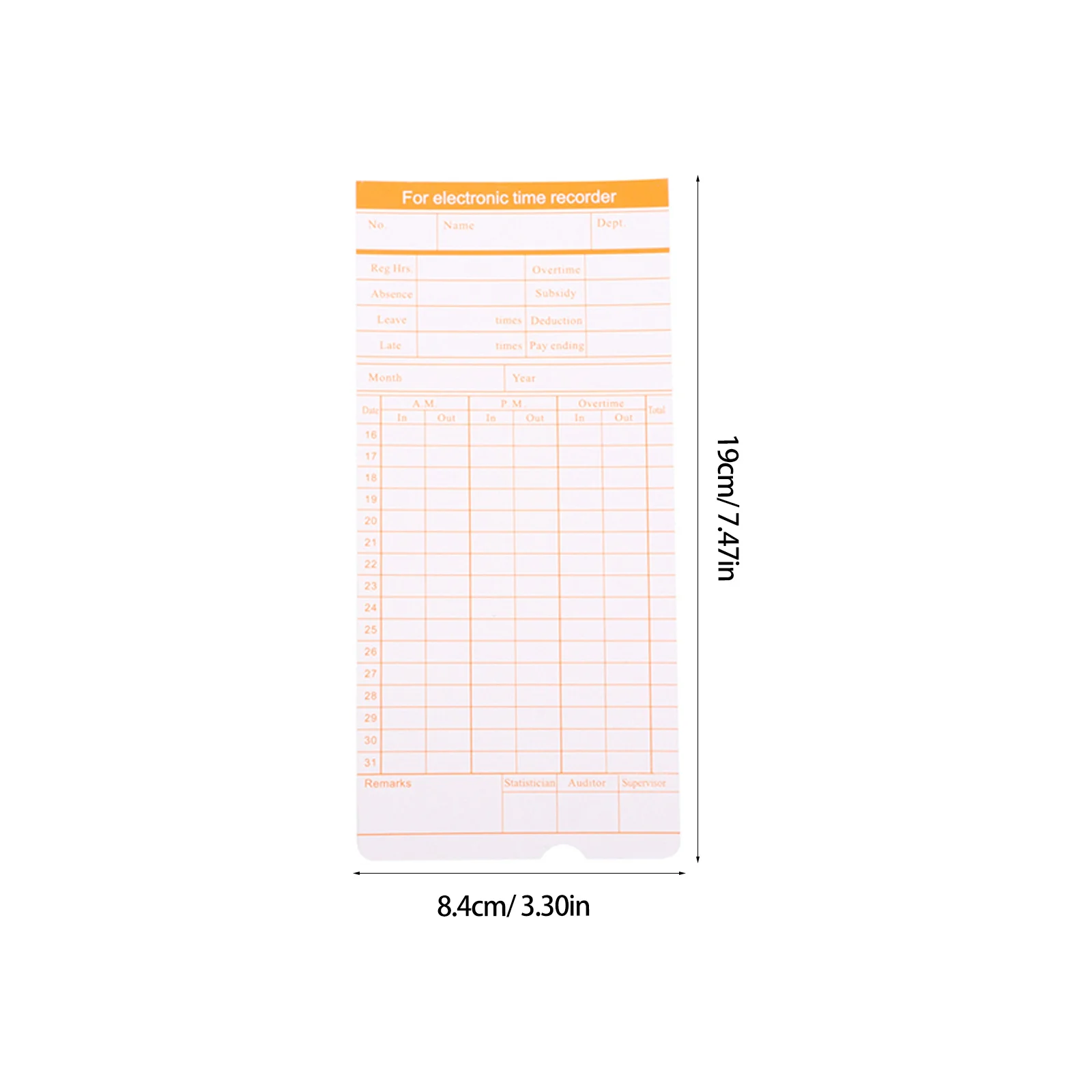 1pcs Attendance Card Time Recording Sheet For Employee Daily Cards For Office Factory Warehouse