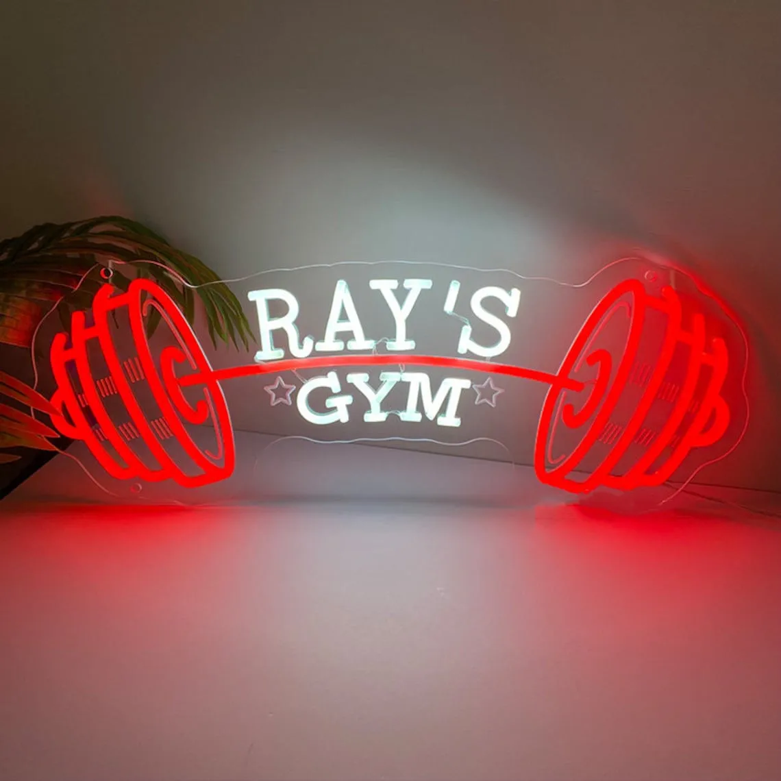 Personalized Dumbbell Neon Sign, Gym Led Neon Wall Hanging, Barbell Custom Neon Light, Fitness Lover Gift, School Gym Wall Decor