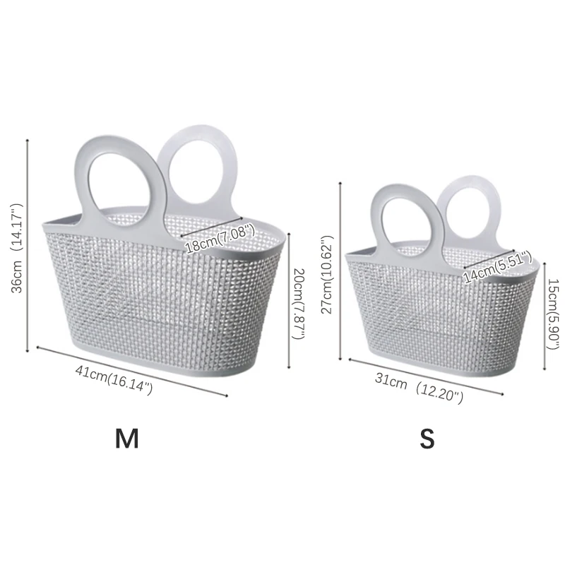 Plastic Portable Bath Basket Bathroom Products Shampoo Sundries Storage Basket Multi-functional Hollow Small Basket