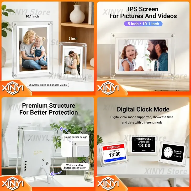 5 in IPS Electronic Photo Frame with USB for Mobile Pentium 4 Play Music Video Calendar Digital Wall Frame Digital Picture