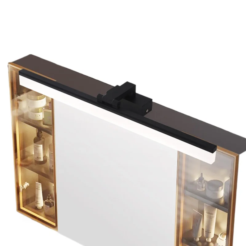 Cermin lampu kepala kabinet A9L, cermin kamar mandi, kabinet kamar mandi, cermin rias LED aluminium stainless tanpa paku