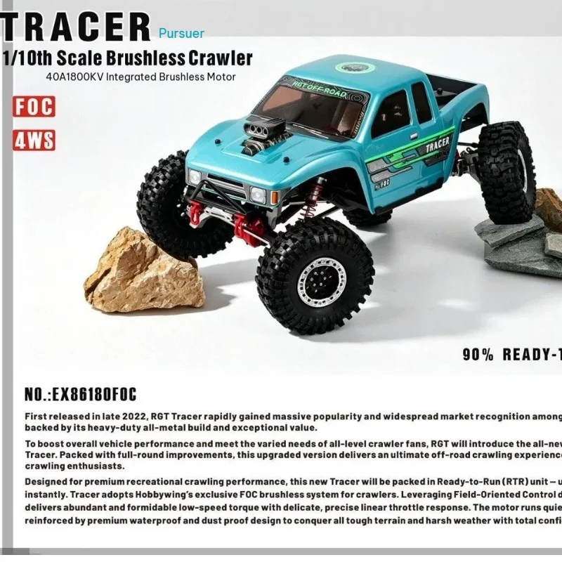 Rgt Remote Control Rock Crawler Ex86180foc One Tenth Scale Four Wheel Steering Portal Axle Electric Off Road For Adult Hobbyists