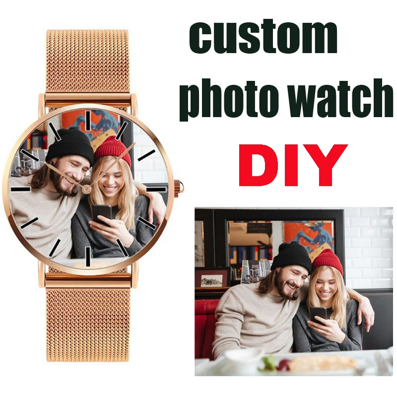 ساعة صور شخصية للرجال والنساء عشاق صورة مخصصة كوارتز ساعة اليد تخصيص شعار ساعة هدية لعيد الميلاد #1