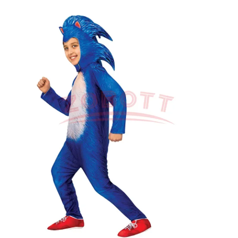 Disfraz de Sonic para niños y niñas, juego de rol, mono de erizo supersónico, vestido de fiesta de carnaval, regalo de Navidad