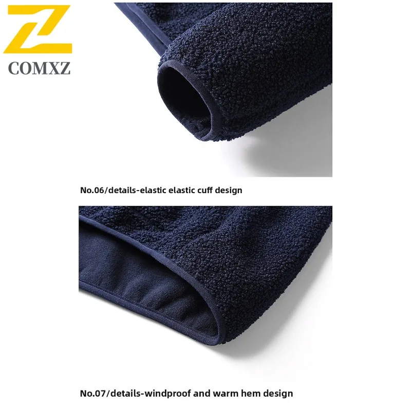 سترة رجالية متعددة الاستخدامات من COMXZ، ياقة واقفة ممتازة، معطف مريح كاجوال للأعمال، تصميم بلون سادة، ملابس خريفية متينة للسفر #6