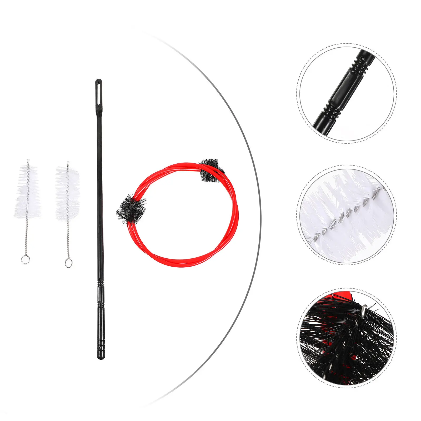 4Pcs Cornet Brush Trumpet Cleaning Kit Sturdy Snake Brush for Cornet Trumpet Tubular Instruments Safe Non-Scratch Maintenance